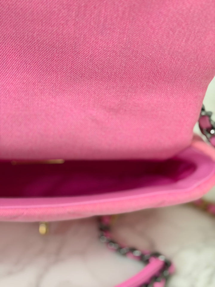 CHANEL 21S 2021 series 31 Pink Denim 19 size Small Flap Bag
