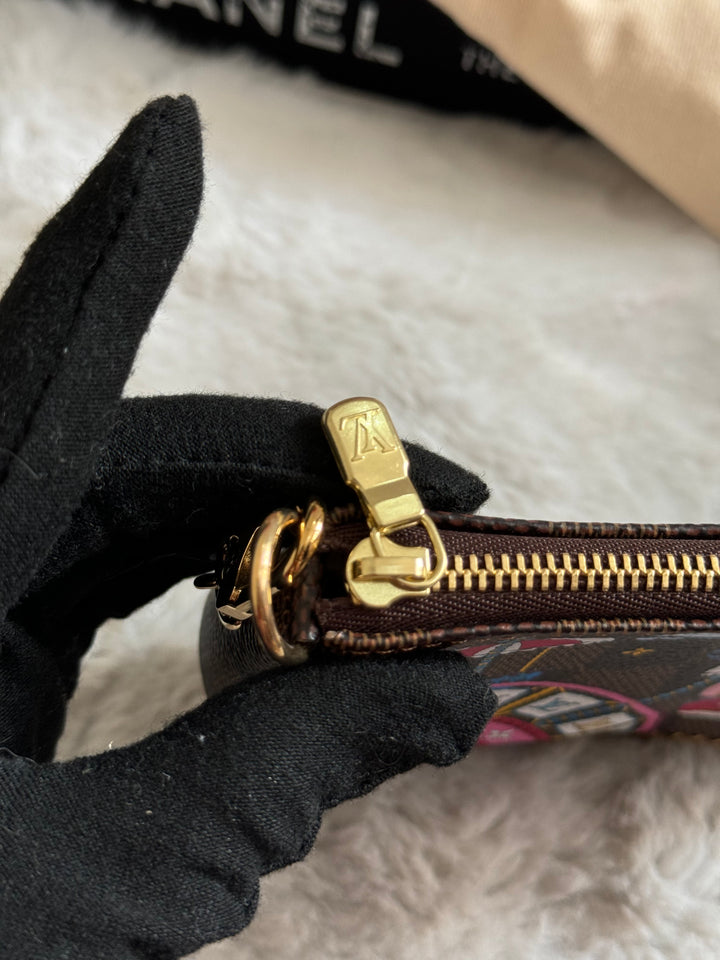 Louis Vuitton Vivienne Christmas Limited Edition Mini Pochette Damier Ebene