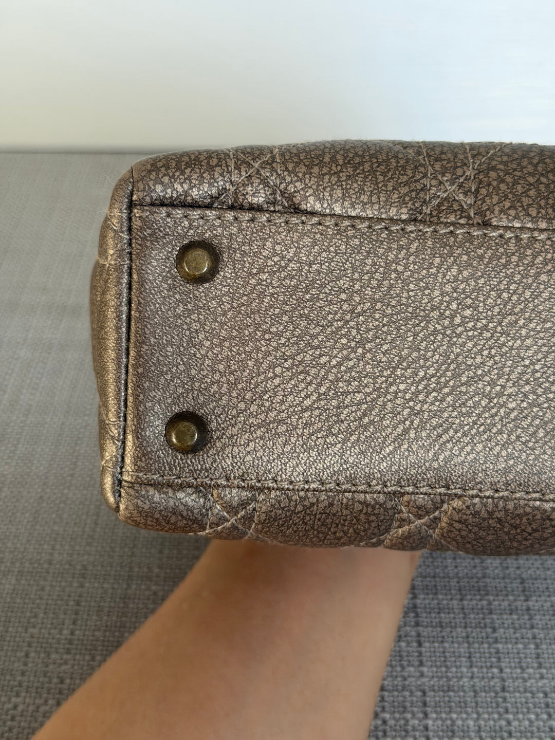 Dior Lady Dior Mini In Bronze Lambskin Bronze Hardware 2007