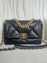 Load image into Gallery viewer, CHANEL 19 Size Small Black Lambskin Mixed Hardware Flap bag with Top Handle
