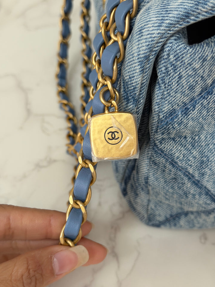 CHANEL 25K collection 2025 Blue Denim Large Flap Bag