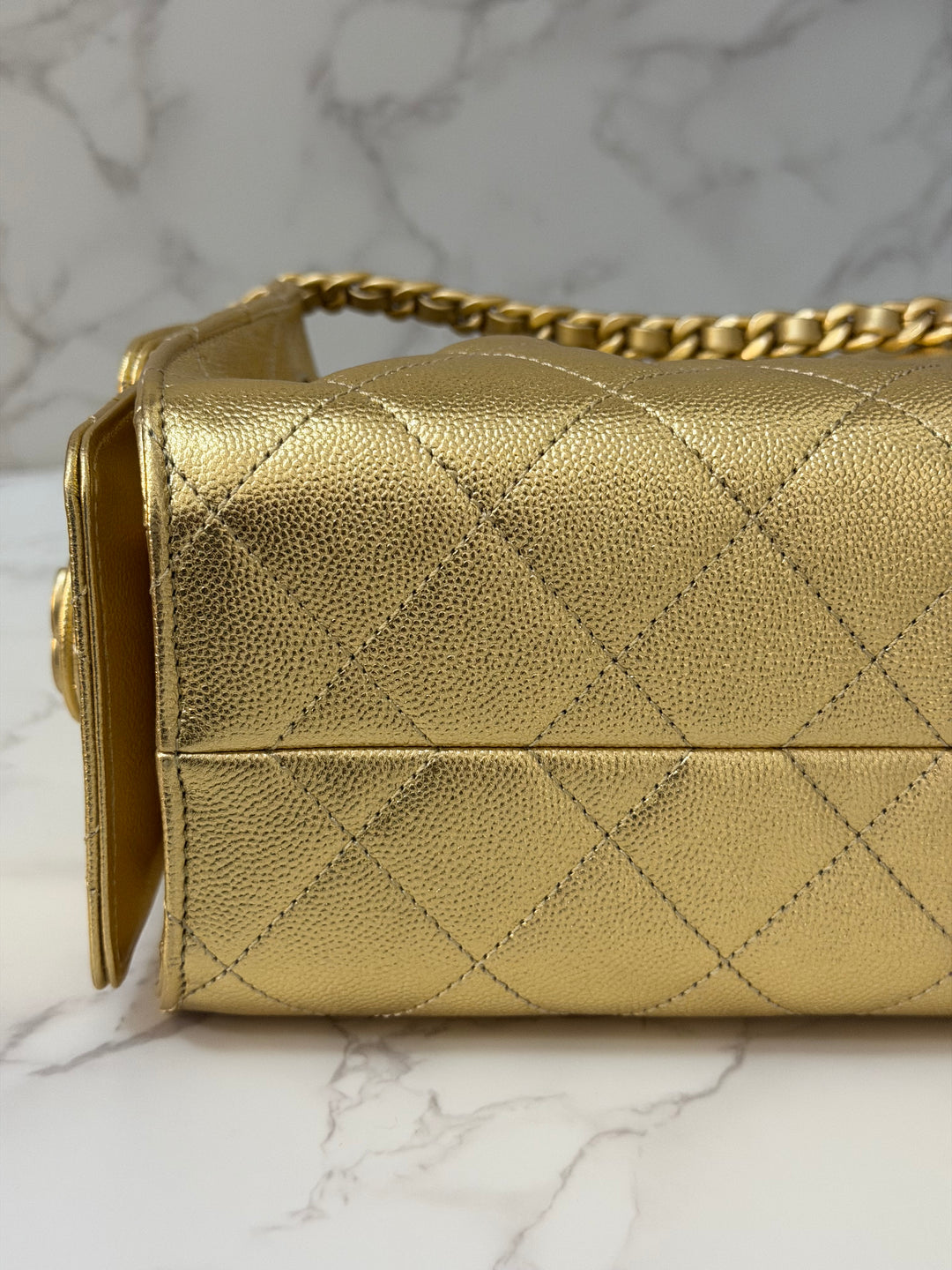 CHANEL 26C collection Gold caviar Aged GHW Mini 25 Hobo Bag