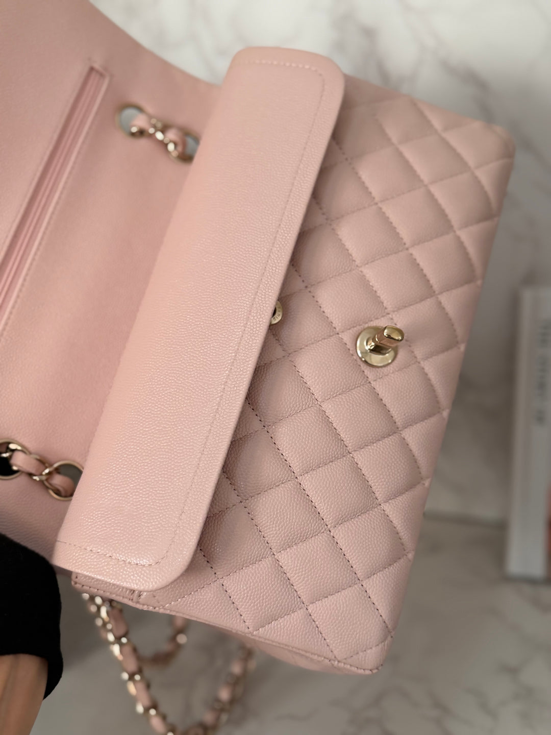 CHANEL 21C 2021 Rose Clair Caviar LGHW Medium ML 11.12 Timeless Classic Double Flap Bag