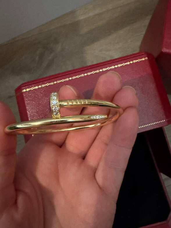 Cartier JUSTE UN CLOU JUC Bracelet Classic model with Diamonds size 16