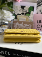 Load image into Gallery viewer, Chanel 20S 2020 Summer/Spring Collection Lemon Yellow Caviar LGHW Classic Wallet on chain (WOC)
