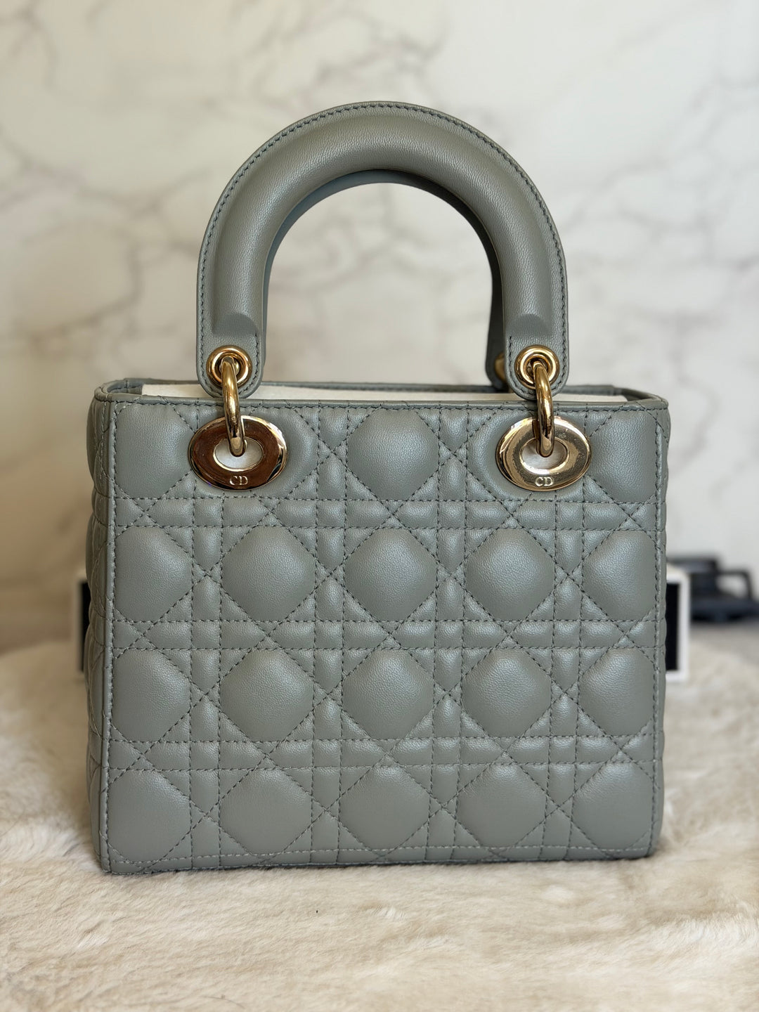 DIOR Lady Dior Grey Lambskin ABCDior size Small 2022 LGHW