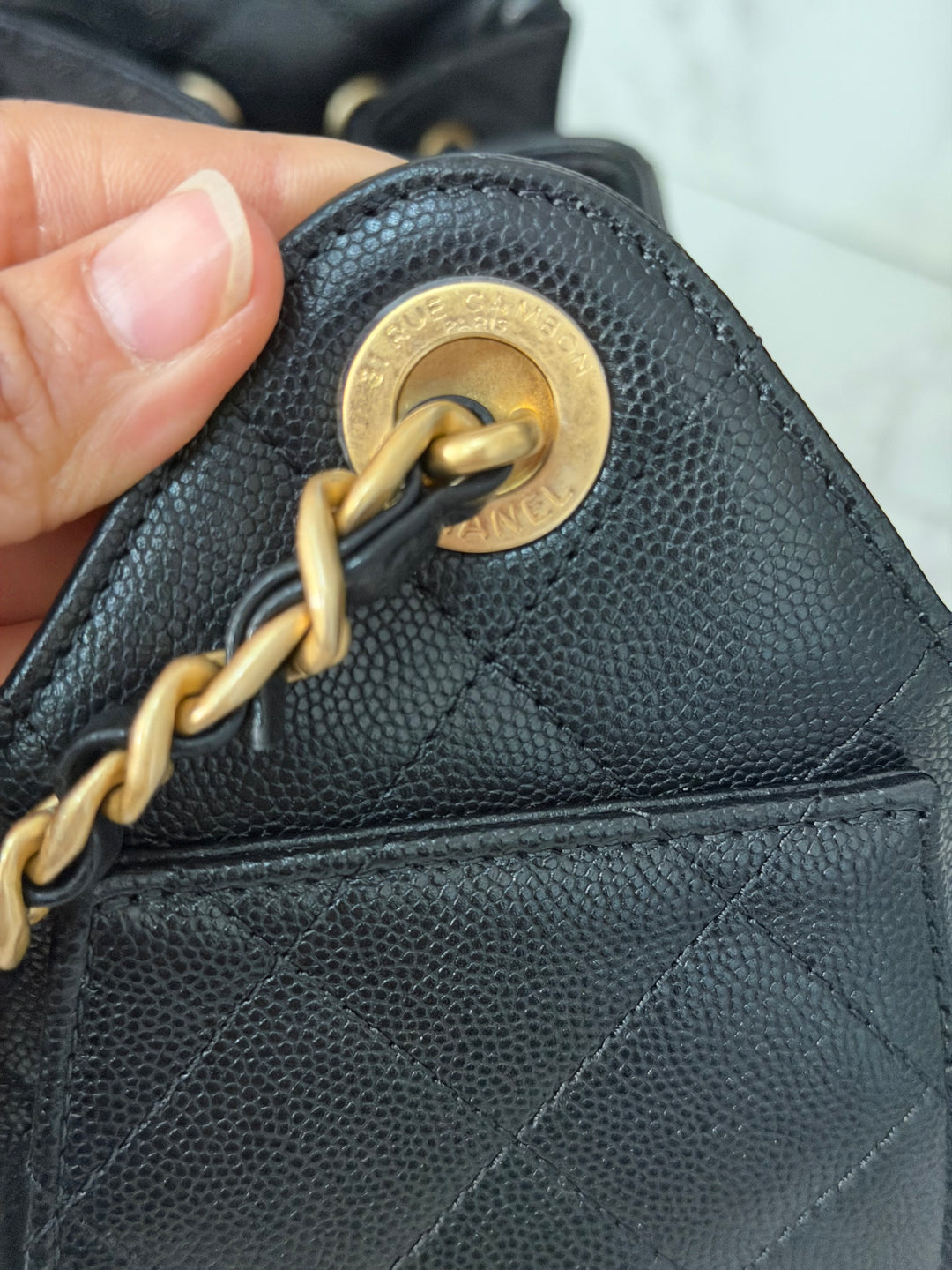 CHANEL 26C Black Caviar aged GHW Mini 25 Hobo Bag