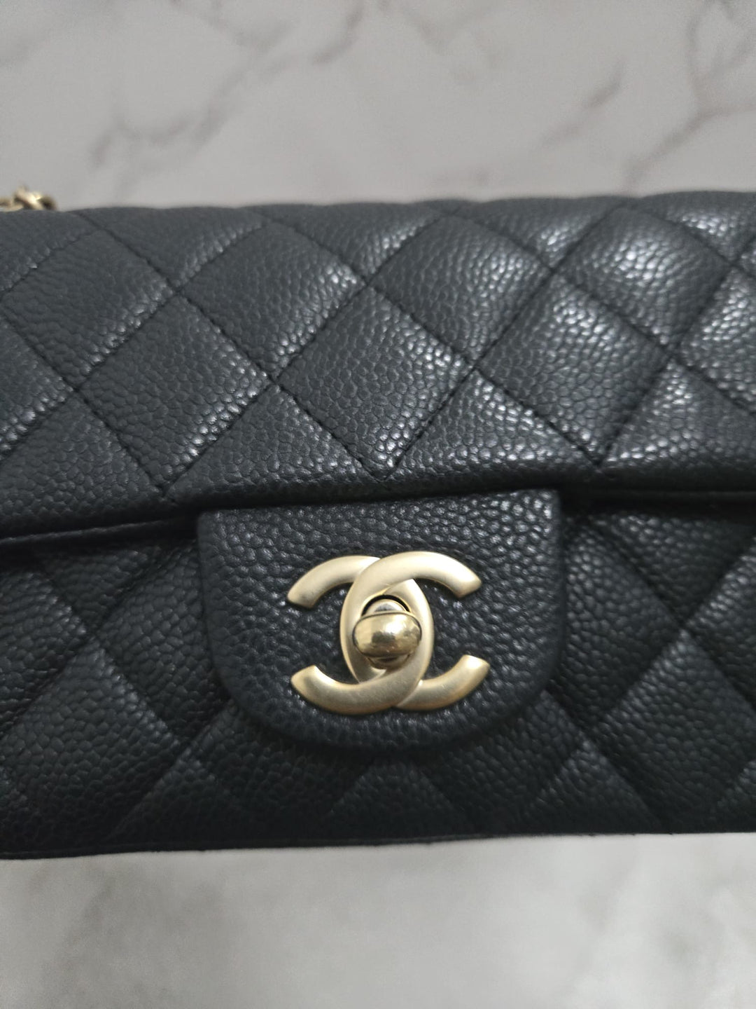 CHANEL series 20 Black Caviar Brushed GHW Mini rectangular Flap Bag