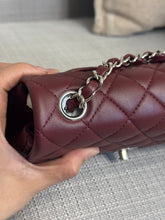 Load image into Gallery viewer, Chanel series 28 2019 Burgundy Lambskin Silver HW Mini Rectangular Flap Bag
