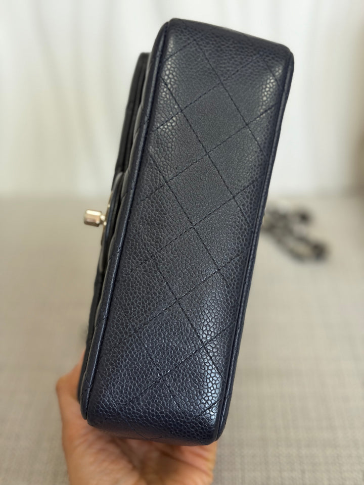 CHANEL series 19 Navy Caviar SHW Mini Rectangular Flap Bag 2014