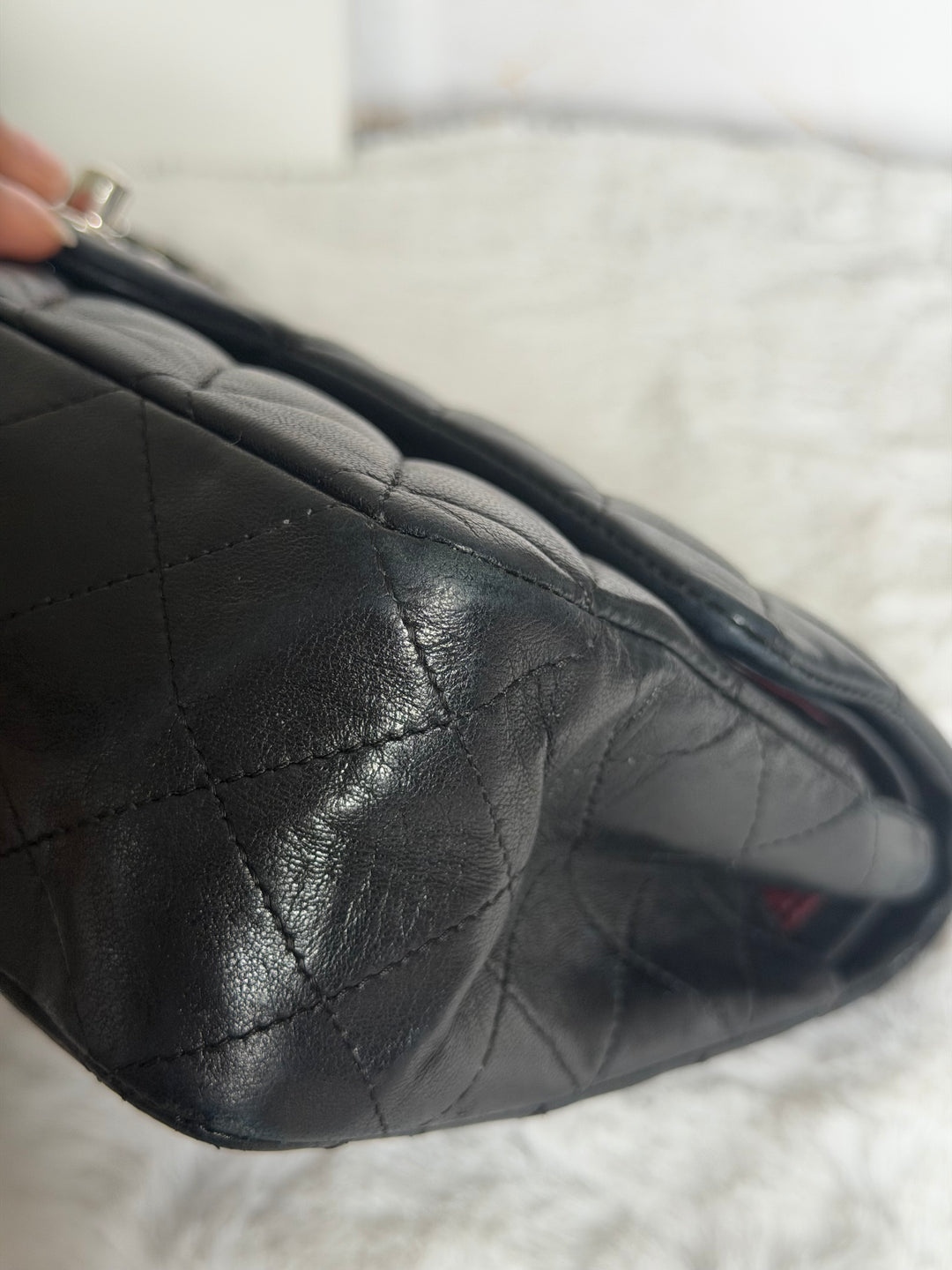 CHANEL series 12 Black Lambskin SHW Medium ML Timeless Classic Double Flap Bag 2011