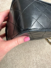 Load image into Gallery viewer, CHANEL series 1 Black Lambskin 24k GHW Full Flap Bag
