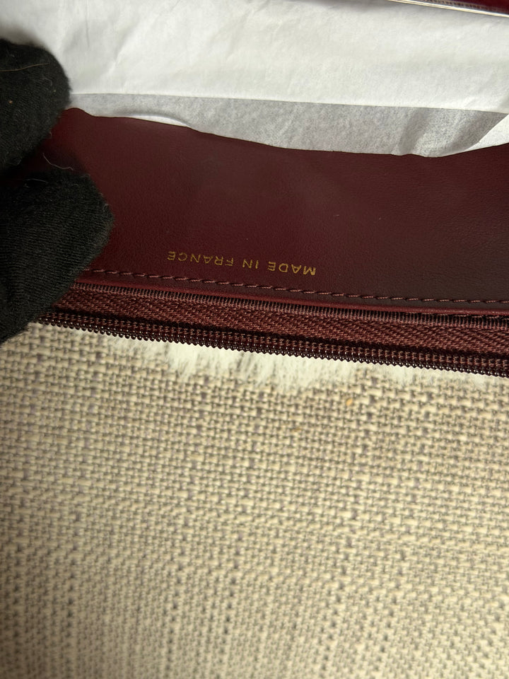 CHANEL 21B Burgundy Caviar LGHW Classic Wallet On Chain (WOC) 2021