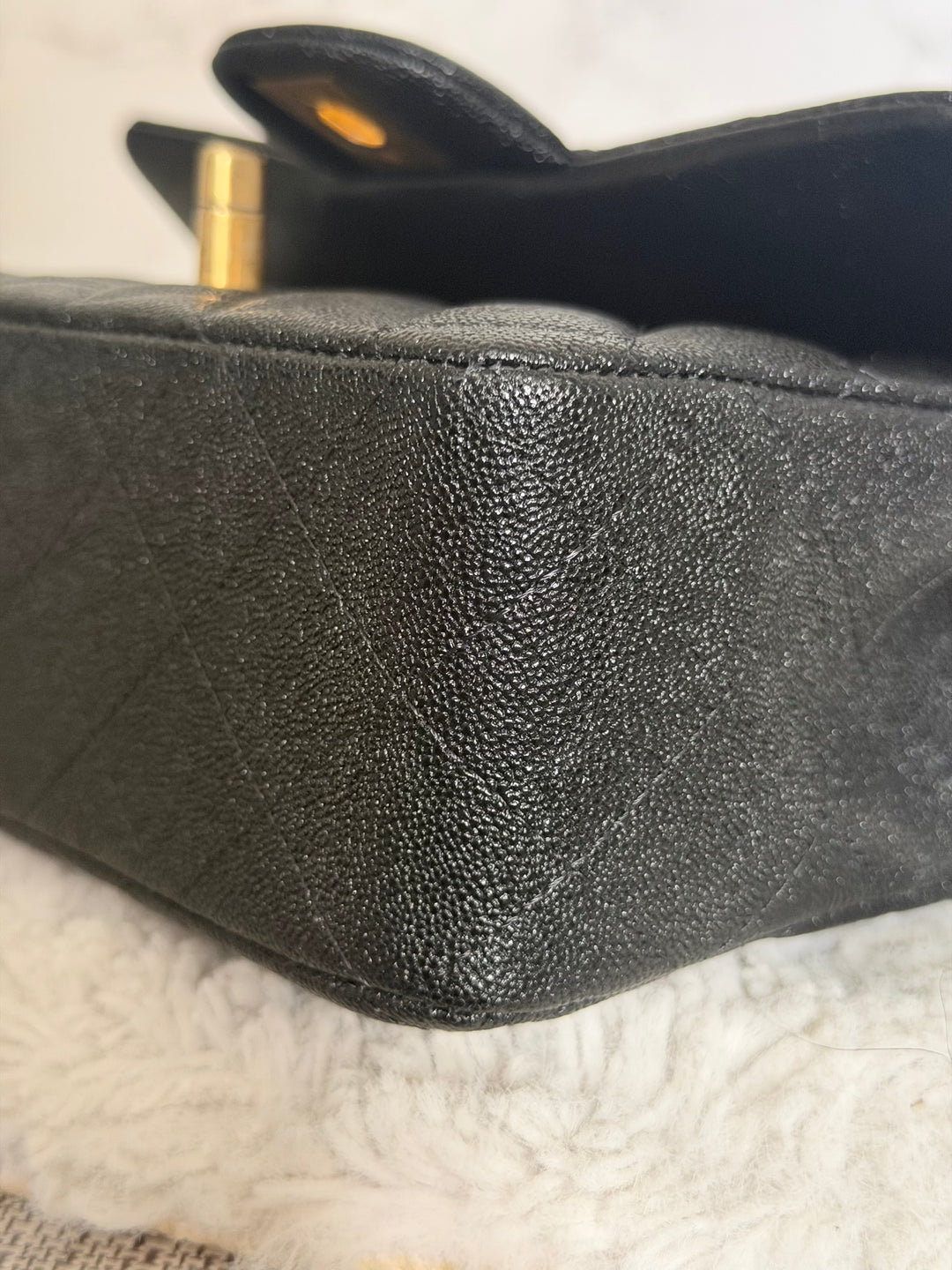 CHANEL 21S Black Caviar Aged GHW Top Handle Mini Rectangular Flap Bag series 31 2021