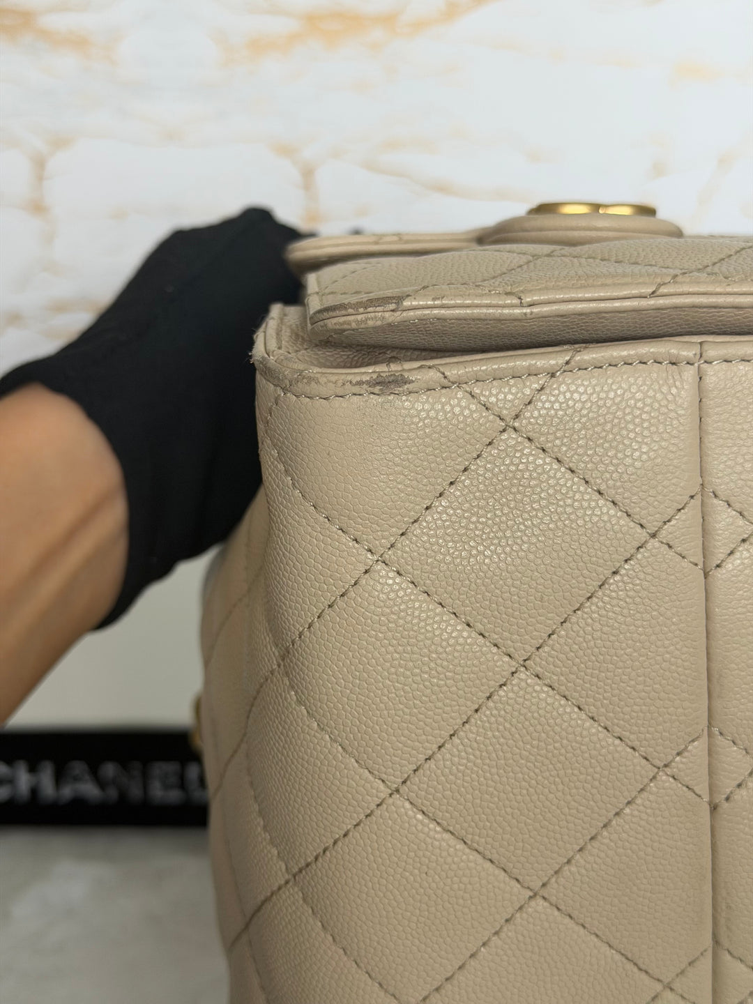 CHANEL Beige Caviar Aged GHW 25 Hobo Bag size SMALL 2025 25S collection