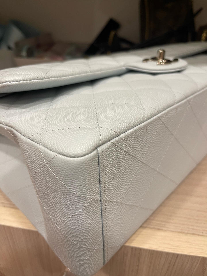 Chanel Blue Caviar SHW Maxi Classic Double Flap Bag