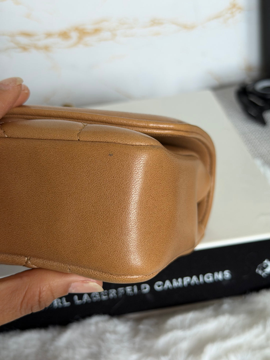CHANEL series 21 Caramel Brown Lambskin aged GHW Diana Reissue Flap Bag size SMALL 2015