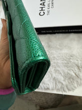 Load image into Gallery viewer, Chanel 18S Emerald Green Caviar LGHW Full size (8 inches) Sarah Flap Wallet
