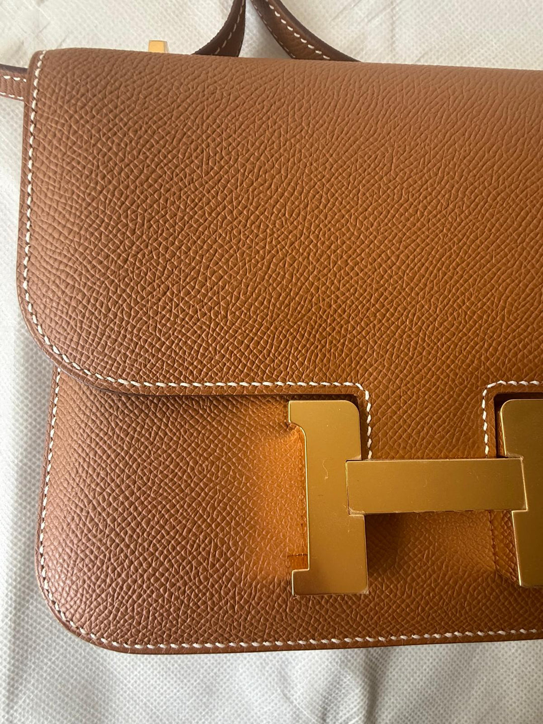 HERMES Constance 18 Gold Epsom Leather GHW Flap bag Stamp B 2023