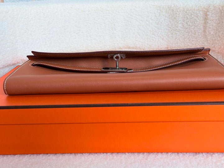 HERMÈS Kelly Cut Gold Swift Leather PHW 2014 Stamp R in []