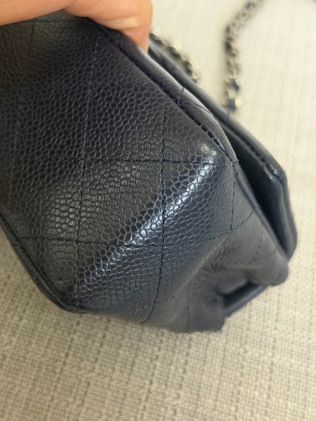 CHANEL series 19 Navy Caviar SHW Mini Rectangular Flap Bag 2014