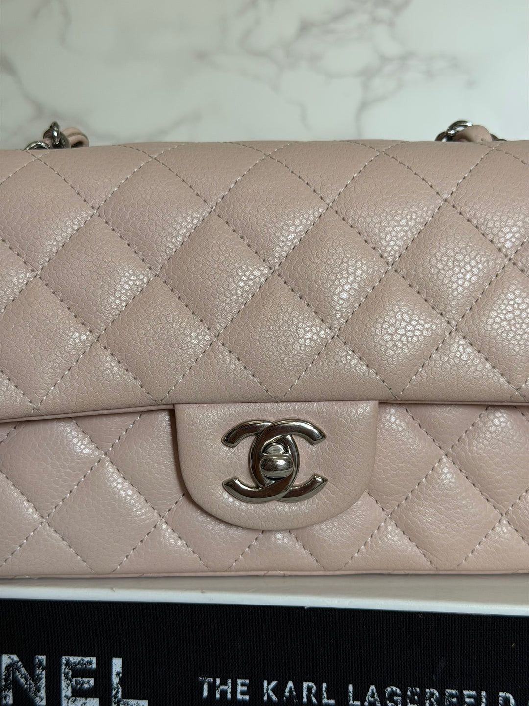 CHANEL series 18 Light Sakura Pink Caviar SHW Mini Rectangular Flap Bag 2014 14C collection
