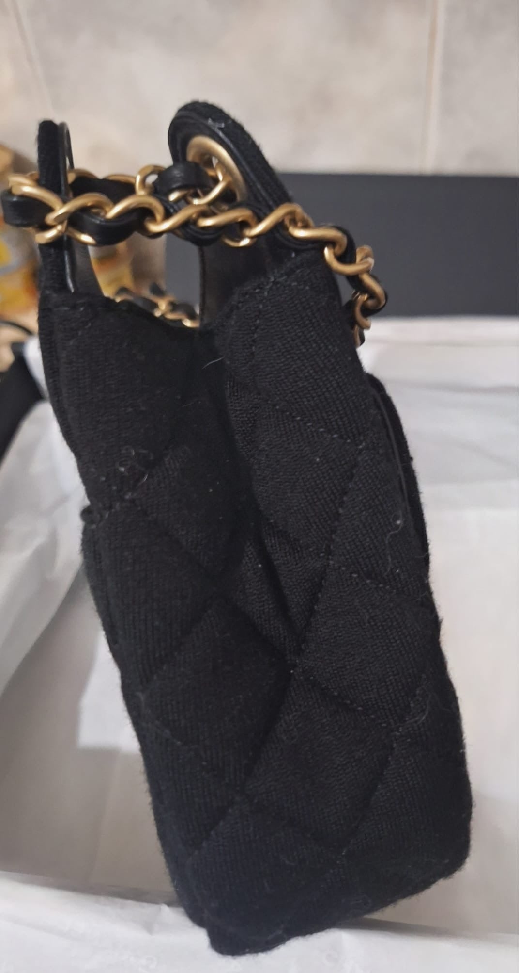 CHANEL Jersey Wavy Hobo Bag with Aged GHW Size Small