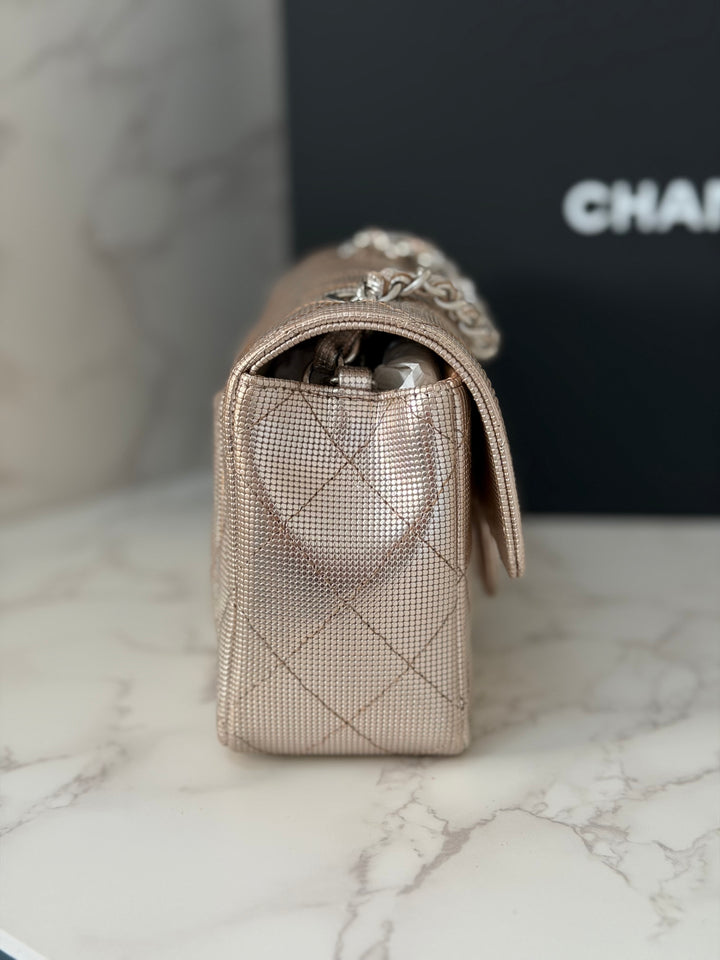 CHANEL series 21 16C 2016 Pixel Pinky Gold Calf Skin SHW Mini Rectangular Flap Bag