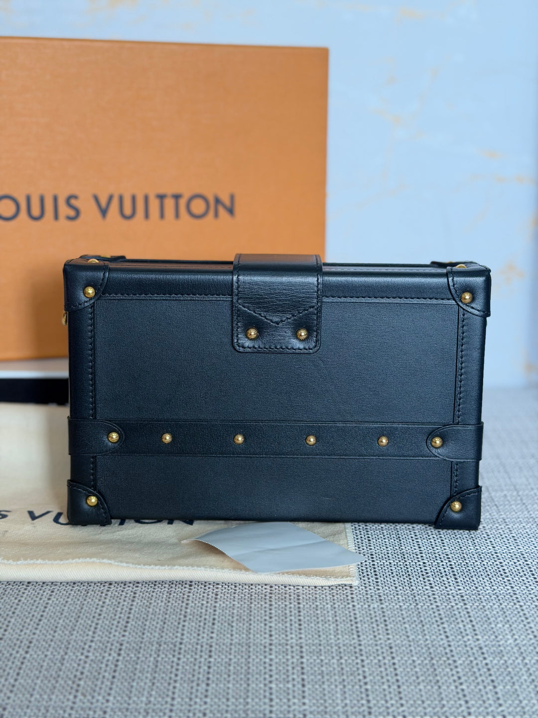 LOUIS VUITTON LV Petite Malle in Metal Black and Gold