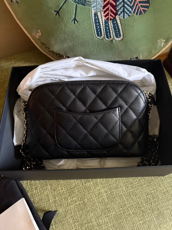 CHANEL Black Caviar LGHW New Style Clutch with chain 2025