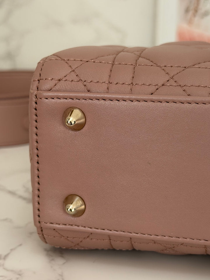 DIOR Lady Dior In Blush Lambskin LGHW size SMALL 2020
