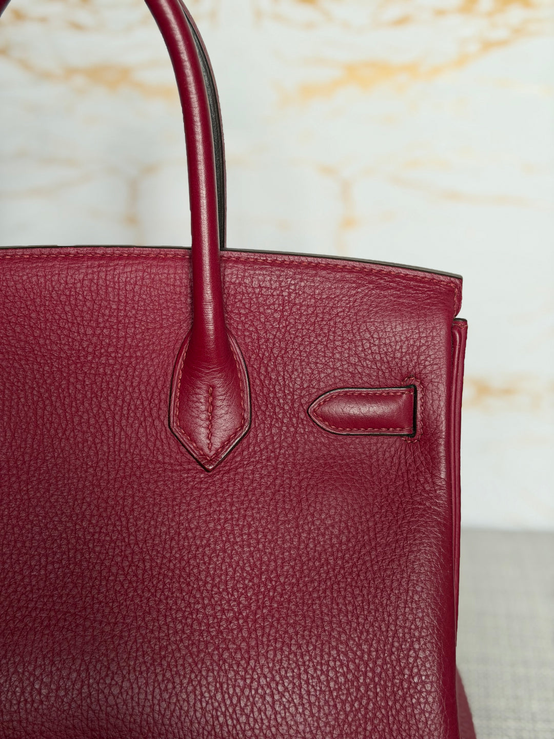 WA/Email to Purchase only- Hermes Rouge Grenat Togo Leather GHW Birkin 35 Stamp X 2016