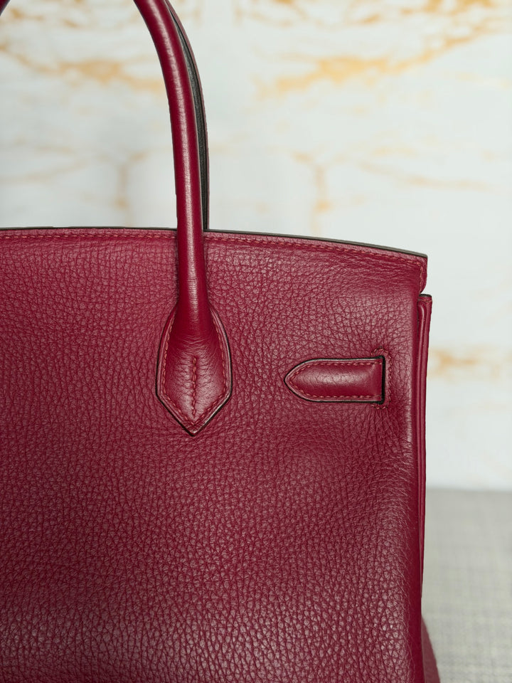 WA/Email to Purchase only- Hermes Rouge Grenat Togo Leather GHW Birkin 35 Stamp X 2016
