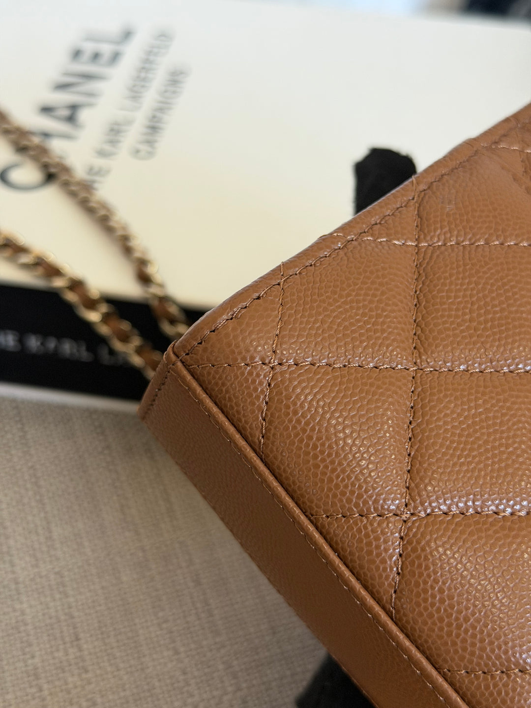 CHANEL 26P Brown Caviar LGHW Top Handle Vanity