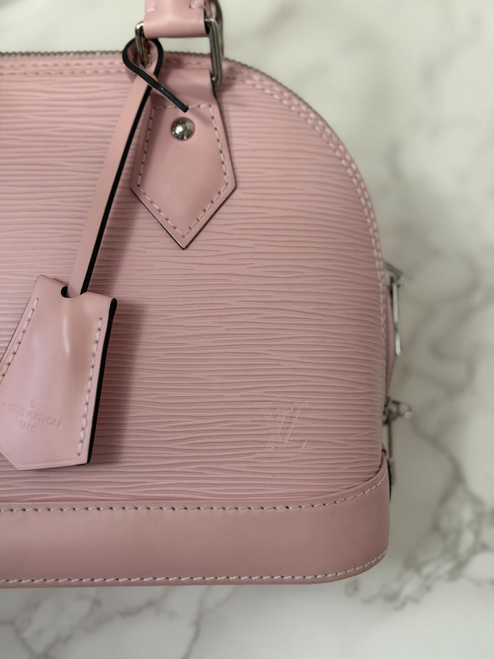 LOUIS VUITTON LV Alma BB in Rose Ballerine Epi Leather with Shiny Silver Hardware 2017