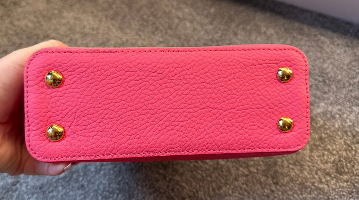 LOUIS VUITTON LV By the Pool Monogram Tile Capucines Mini in Ballet Pink Taurillon