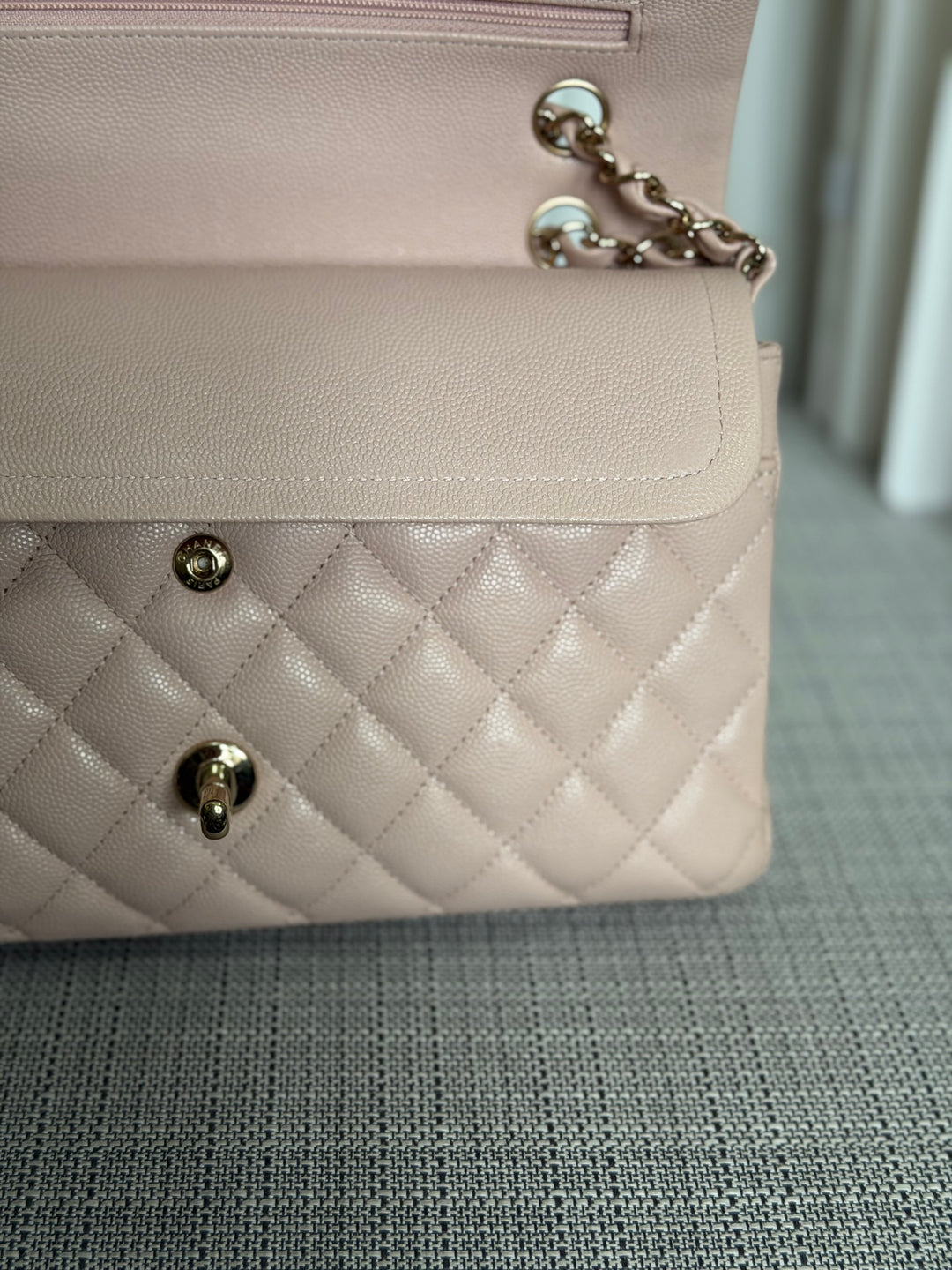 CHANEL 21C 2021 Rose Clair Caviar LGHW Medium ML 11.12 Timeless Classic Double Flap Bag
