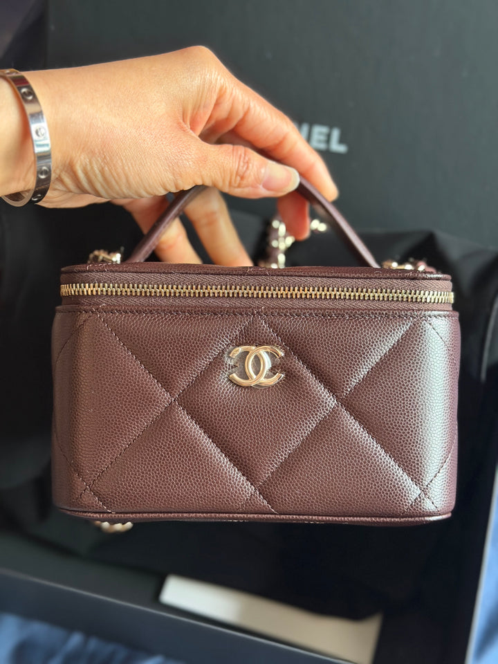 CHANEL 2026 26S collection Brown Caviar LGHW Small Vanity with Top Handle