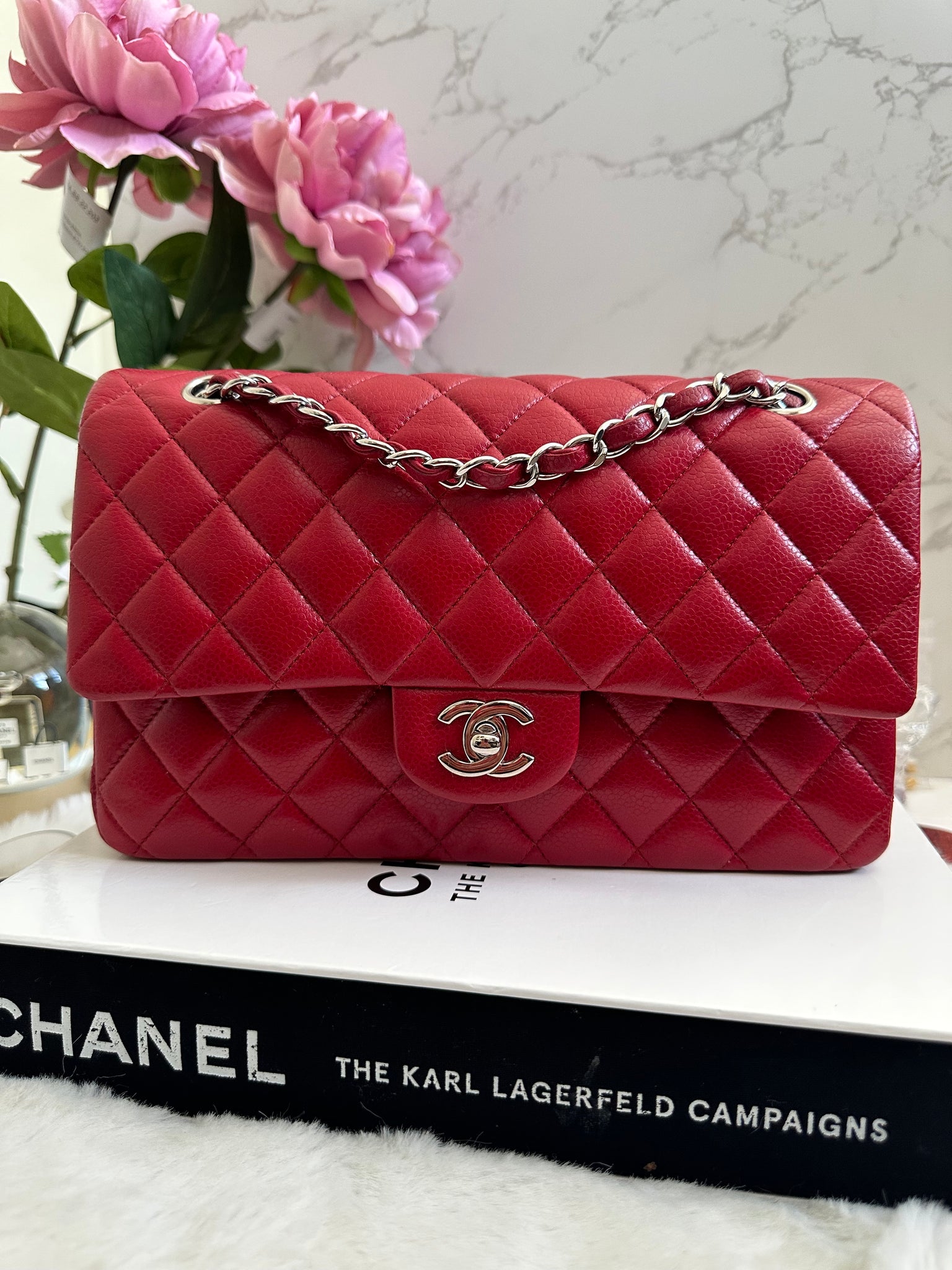 Chanel Classic Medium Red 17B