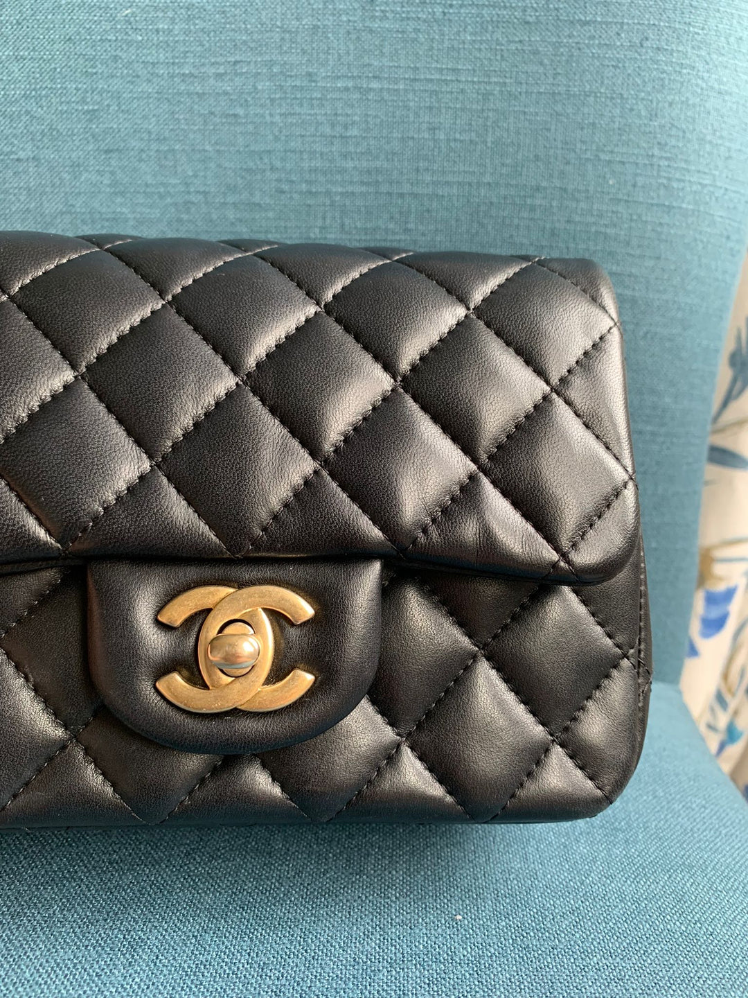 Chanel series 27 Black Lambskin LGHW Square Mini Flap Bag
