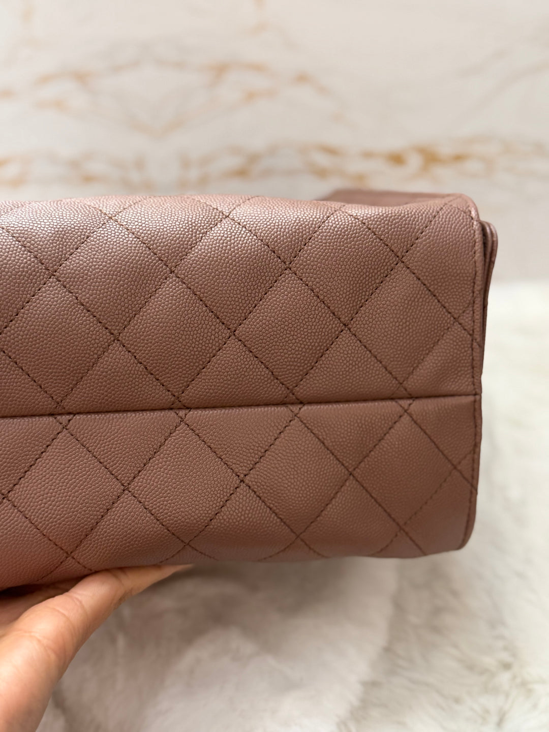 CHANEL 26P collection Brown Caviar 25 Hobo Bag Aged GHW Size SMALL