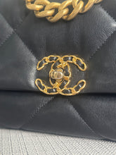 Load image into Gallery viewer, CHANEL 19 Size Small Black Lambskin Mixed Hardware Flap bag with Top Handle
