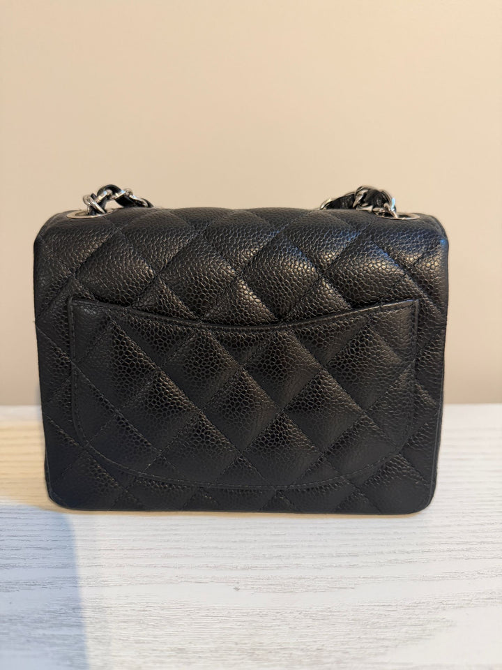 CHANEL series 9 Black Caviar SHW Vintage Mini Flap Bag