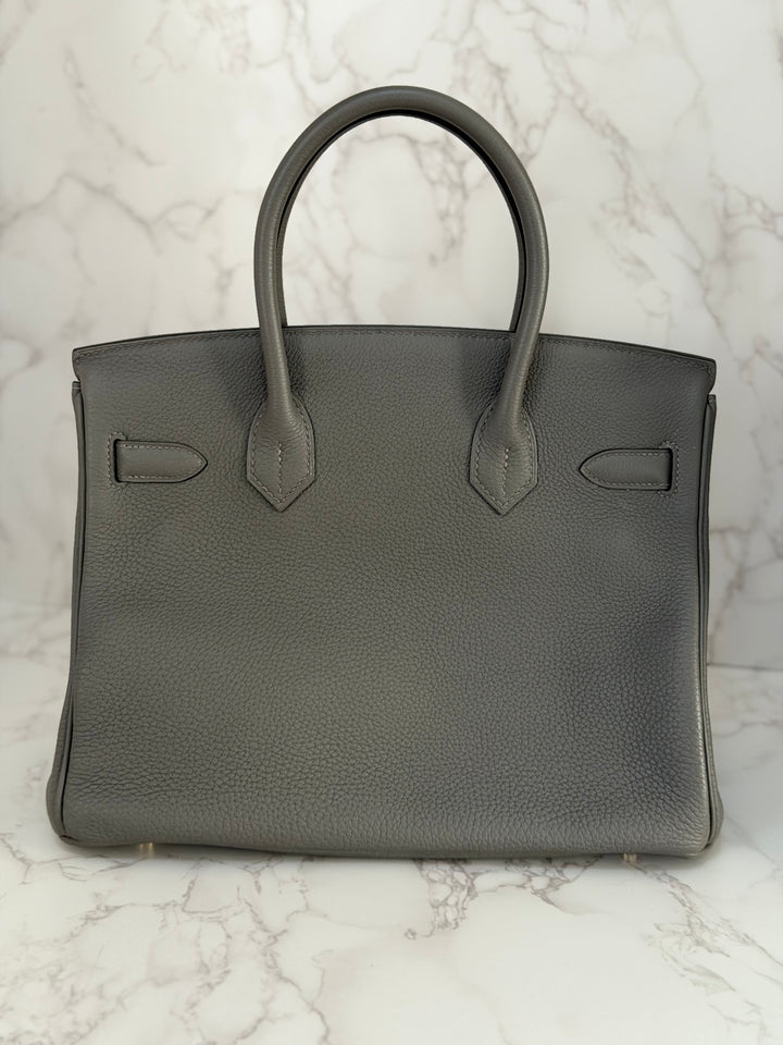 Hermes Birkin 30 Gris Meyer Togo Leather GHW Stamp U 2022