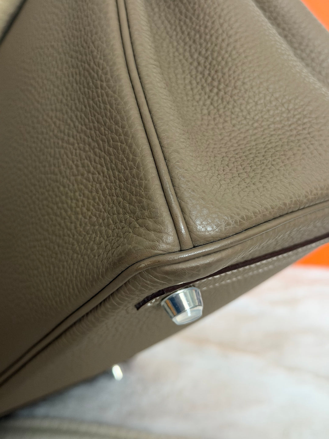 Hermès Etoupe Togo Leather PHW Birkin 30 Stamp A 2017