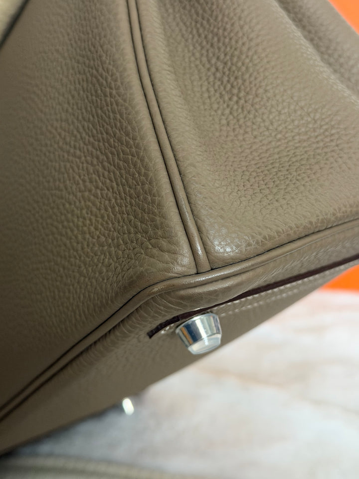 Hermès Etoupe Togo Leather PHW Birkin 30 Stamp A 2017