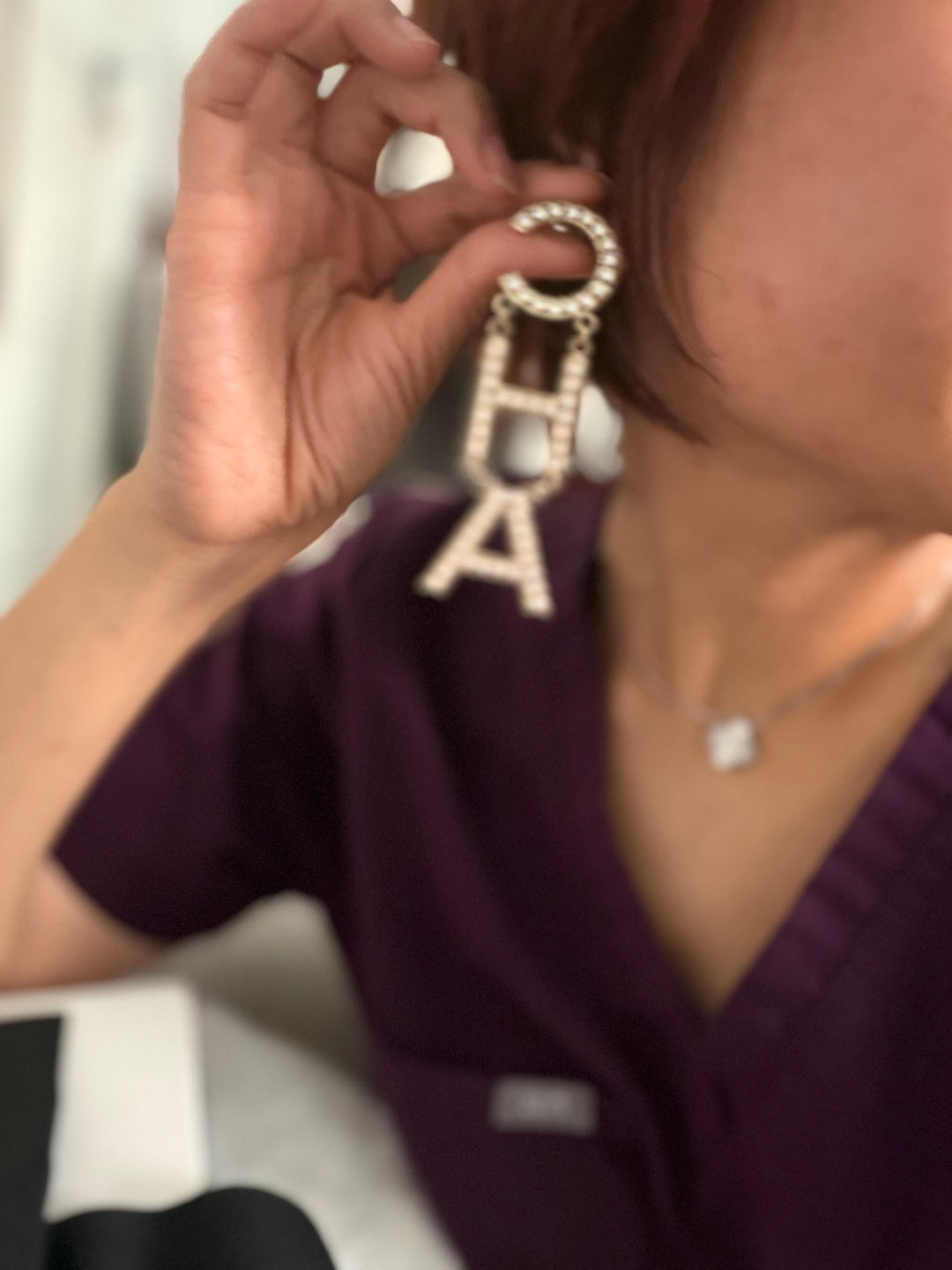 CHANEL Diamanté Letter Statement Earrings in Gold and Crystals