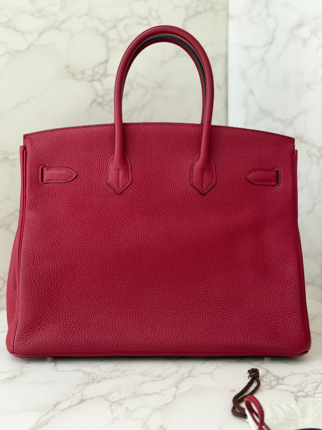 Hermes Rouge Grenat Togo Leather GHW Birkin 35 Stamp X 2016