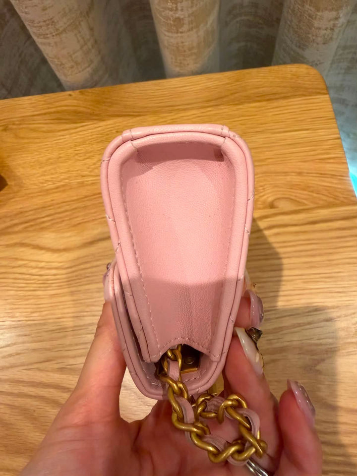 CHANEL Pink Lambskin GHW Mini Vanity with top handle