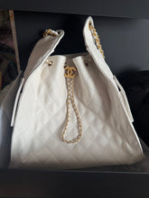 Load image into Gallery viewer, Chanel 25 in White Caviar Aged GHW Hobo Bag in Size Medium from 2025 25S Collection
